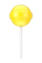 Sweet Candy Yellow Lollipop. 3d Rendering