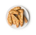 Sweet cantuccini biscuits. Italian biscotti Royalty Free Stock Photo