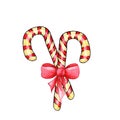 Sweet caramel cane with red bow