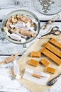 Sweet caramel toffee caramels Royalty Free Stock Photo