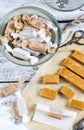 Sweet caramel toffee caramels Royalty Free Stock Photo