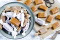 Sweet caramel toffee caramels Royalty Free Stock Photo