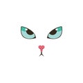 Sweet cat angry eyes color icon. Elements of eyes multi colored icons. Premium quality graphic design icon