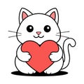 Sweet Cat Embracing Love Vector Illustration Royalty Free Stock Photo