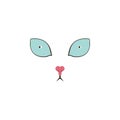 Sweet cat scared eyes color icon. Elements of eyes multi colored icons. Premium quality graphic design icon