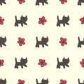 Sweet cats and flowers seamless pattern