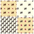 Sweet cats seamless patterns set
