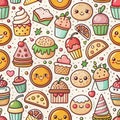 Sweet and cheerful food pattern Royalty Free Stock Photo