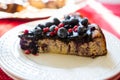 Sweet cheese cake with licorice and fruits Royalty Free Stock Photo