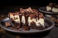 Sweet Cheesecake chocolate cookie dessert. Generate Ai