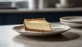 Sweet cheesecake slice on a fancy plate generated by AI