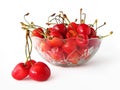 Sweet cherries in glass bowl Royalty Free Stock Photo