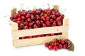 Sweet cherries (Prunus avium) in wooden crate