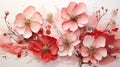 Sweet Cherry Blossom Princess: A Cute Stained Paper Wall of Flow Royalty Free Stock Photo