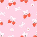 Sweet Cherry Bows Pattern Royalty Free Stock Photo