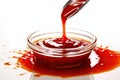 Sweet Chili Sauce, Red Asian Dip, Hot Thai Sauce with Spices and Sugar, Sweet Chinese Chili Sauce Royalty Free Stock Photo