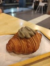 Sweet chocco croissant Royalty Free Stock Photo