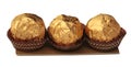 Sweet chocolate candy wrapped in golden foil Royalty Free Stock Photo