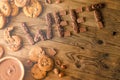 Sweet, chocolate, cookies, decoration, top view Royalty Free Stock Photo