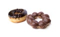 Sweet chocolate donuts isolated on white background Royalty Free Stock Photo