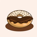 sweet chocolate flavored donut illustration