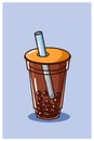 Sweet chocolate flavored drink cartoon illustration