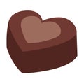 Vector illustration of a chocolate heart on white