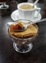 sweet chocolate jelly and a cup of coffe