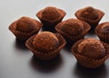 Chocolate pralines over black background Royalty Free Stock Photo