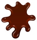 Sweet chocolate stain. Brown liquid sticky splash
