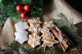 Delightful Christmas Cookies: Festive Homemade Treats on a Retro Decorated Background