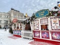 Moscow, Russia, February, 11, 2024. The Sweet Churros Pavilion at the New Year\'s Fair on Red Square