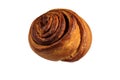 Sweet cinnamon bun isolated on white background Royalty Free Stock Photo