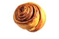 Sweet cinnamon bun isolated on white background Royalty Free Stock Photo