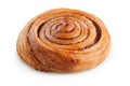 Sweet Cinnamon Bun Isolated on White Background Royalty Free Stock Photo