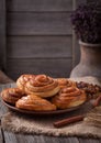 Sweet cinnamon bun rolls christmas scandinavian