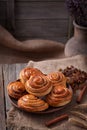 Sweet cinnamon bun rolls danish christmas