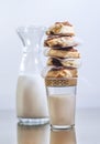 Sweet cinnamon rolls with milk Royalty Free Stock Photo