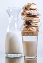 Sweet cinnamon rolls with milk Royalty Free Stock Photo