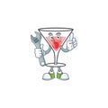 Sweet cocktail isolated with the mascot mechanic
