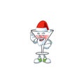 Sweet cocktail isolated with the mascot santa claus