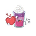 A sweet cocktail jelly cartoon character style with a heart