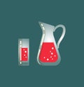 Sweet Colored Water in Glass Jar Container Icon