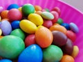 Sweet colorful candies. Delicious candy in a bowl.