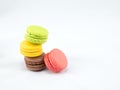 Sweet and Colorful four macaroons stacked togehter Royalty Free Stock Photo