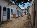 Parati, Brasil - 23 December 2016: Old village in Brasil Parati street view