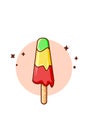 Sweet colorful ice cream sticks cartoon illustration