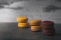 Sweet and colourful french macaroons or macaron