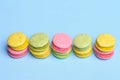 Sweet and colourful french macaroons or macaron