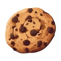 Sweet cookie icon baked with chocolate goodness. Royalty Free Stock Photo